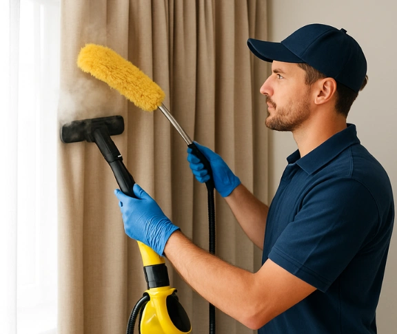 Trusted curtain steam cleaning technician Matty Curtain Cleaning elimbah QLD